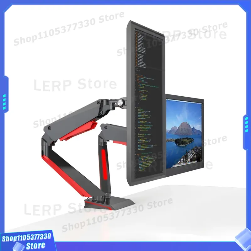Desk Setup Dual Monitor - Aluminiowe podwójne uchwyty na monitory 15
