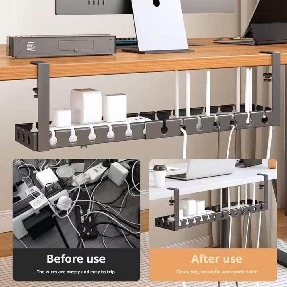 Desk Setup Organizer - Wysuwany organizer kabli pod biurko, bez