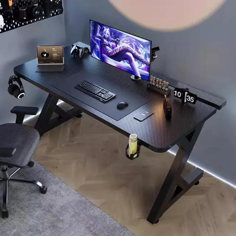 Desk Setup Black - Minimalistyczne czarne biurka komputerowe, ekskluzywne wyposażenie,