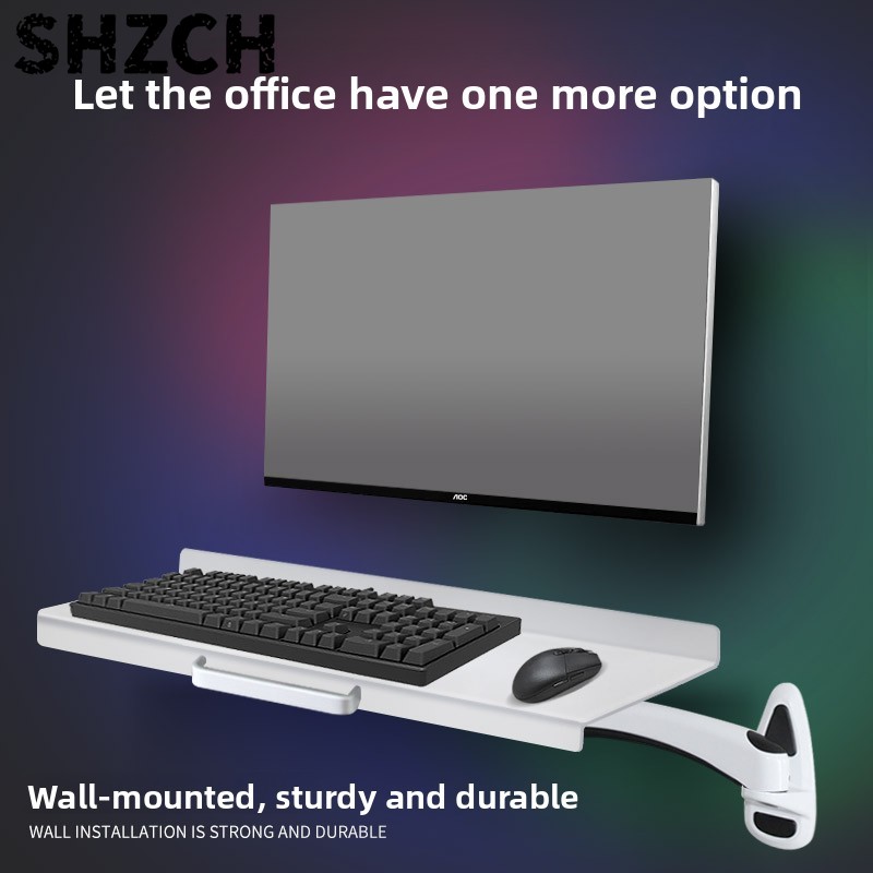 Ergonomic Desk Setup Keyboard - Przemysłowa, ścienna półka na klawiaturę, wytrzymały,