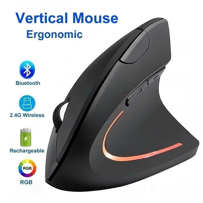 Ergonomic Desk Setup Keyboard - Ergonomiczna pionowa mysz 2.4GHz Bluetooth do