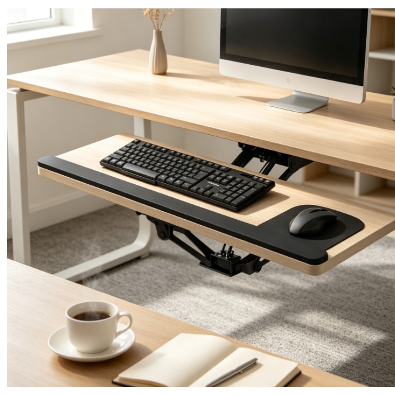 Desk Setup Ergonomic - Półka na klawiaturę pod biurko z