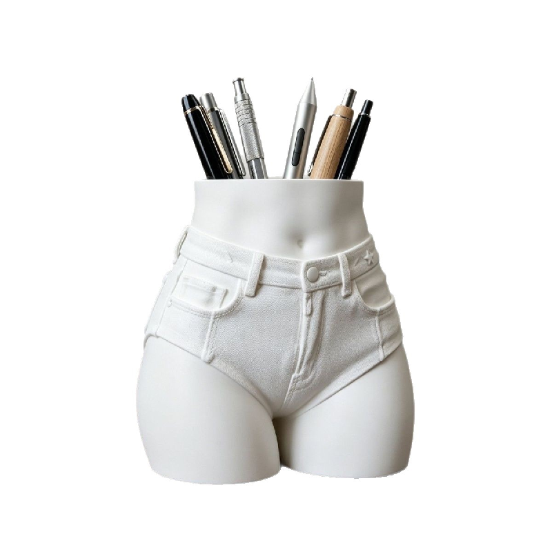 Desk Setup Organizer - Zabawny dżinsowy organizer na długopisy w