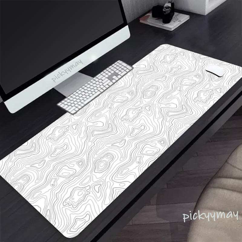 Desk Setup Black - Czarno-biała duża podkładka pod mysz 100x50cm