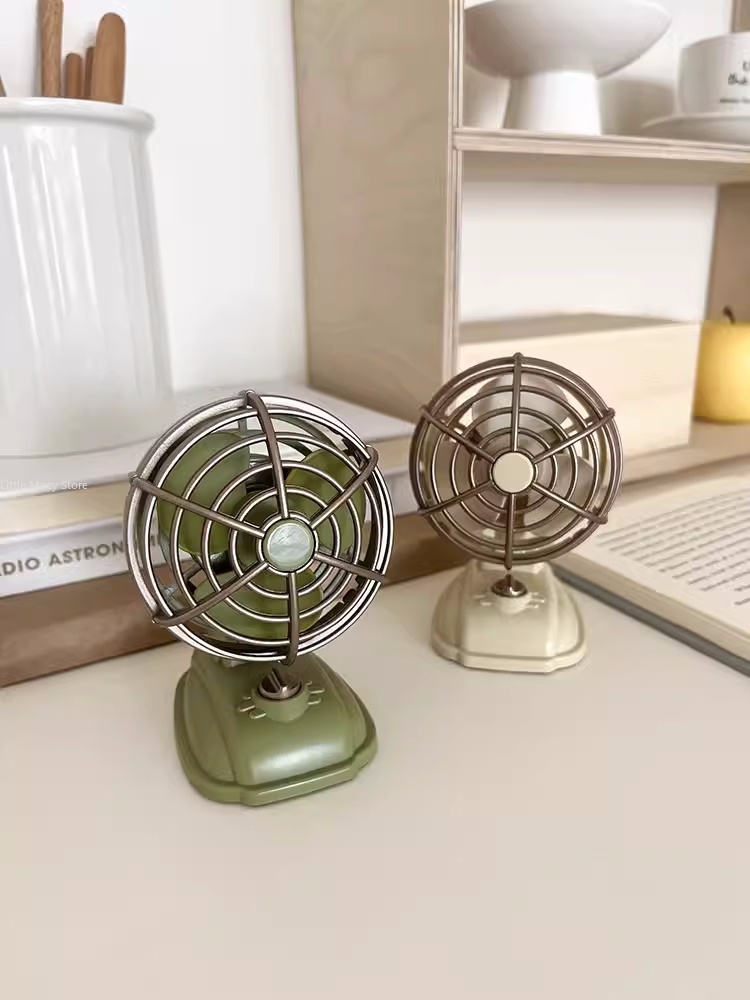 Fan Desk Small Usb - Retro pulpit mały wentylator ładowany przez
