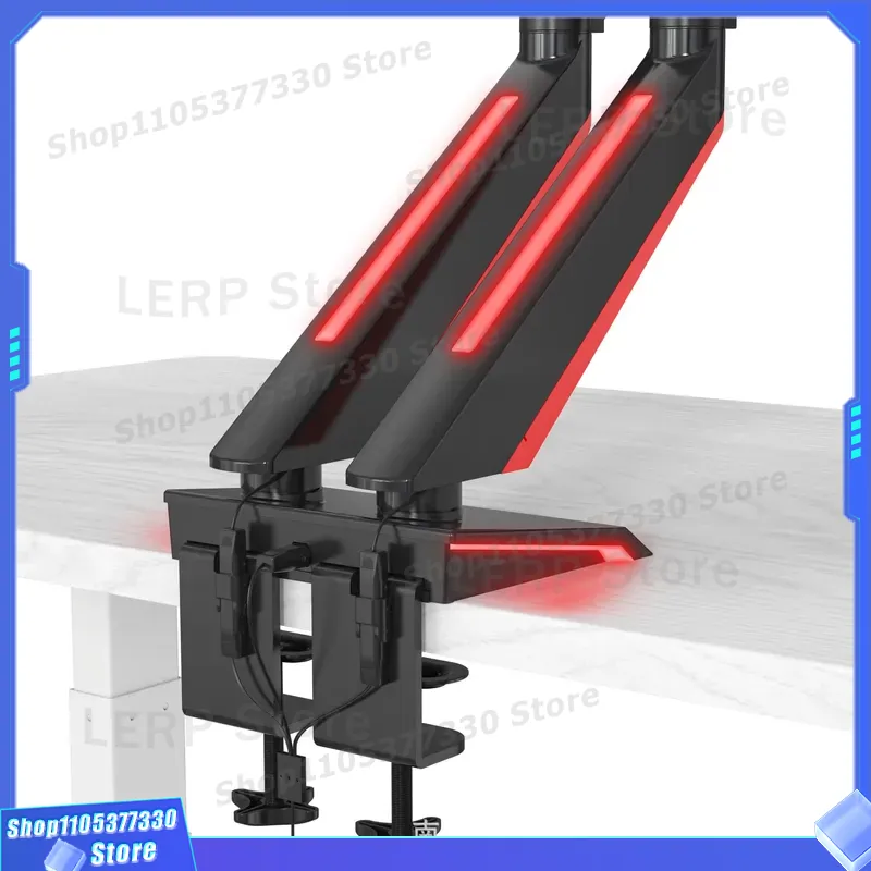 Aluminiowe podwójne uchwyty na – Desk Setup Dual Monitor recenzja i cena