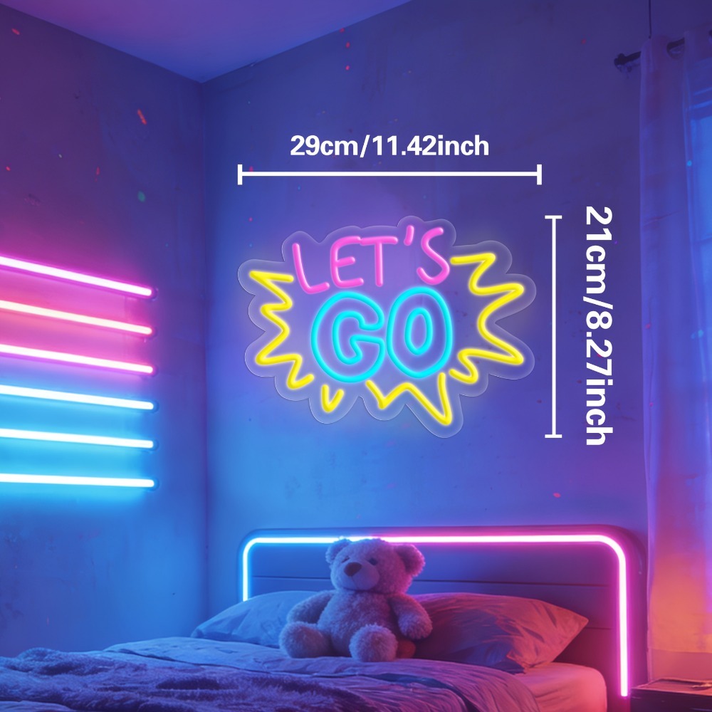LET'S GO Wielokolorowy Neonowy – Desk Setup Quotes recenzja i cena