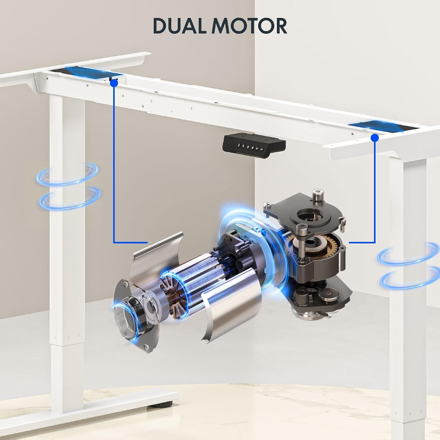 Duże biurko elektryczne z podw – Desk Setup Dual Monitor recenzja i cena