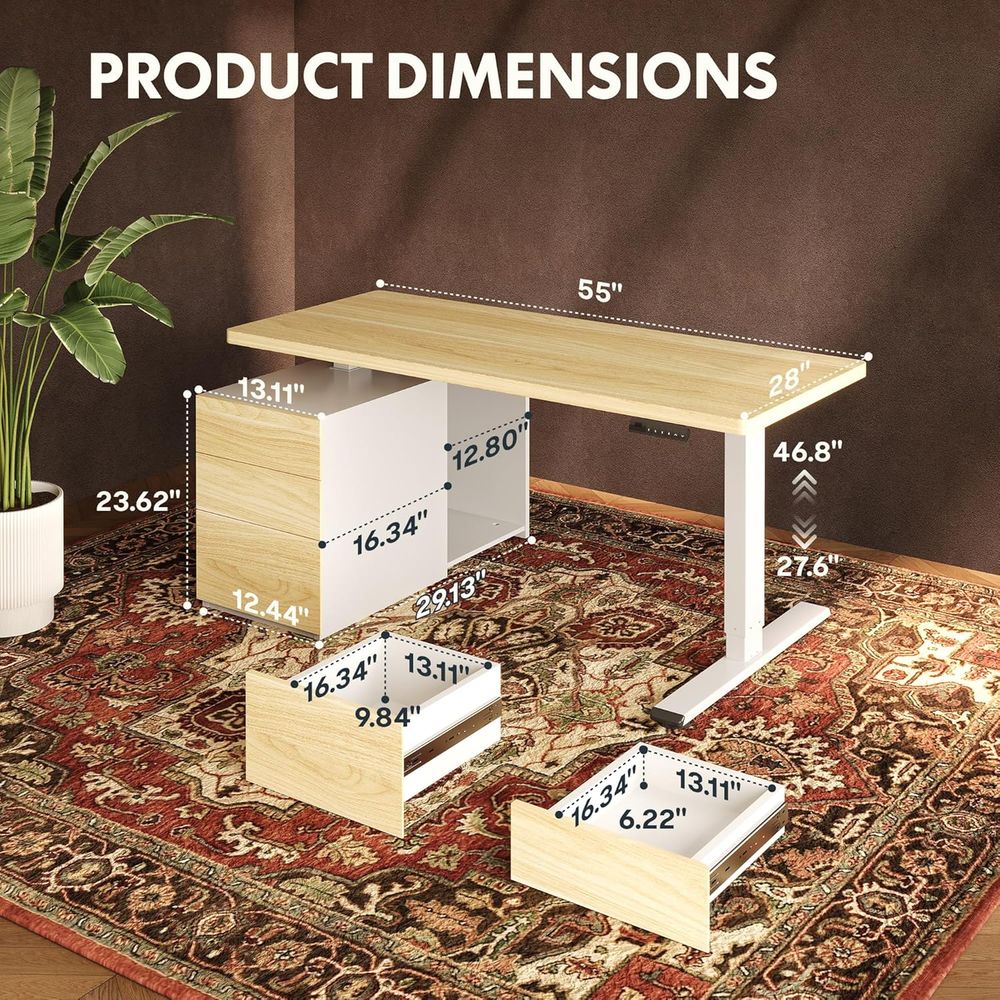 Duże biurko elektryczne z dwom – Desk Setup Dual Monitor recenzja i cena