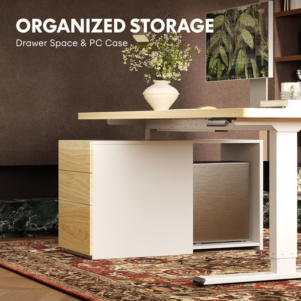 Duże biurko elektryczne z dwom – Desk Setup Dual Monitor recenzja i cena